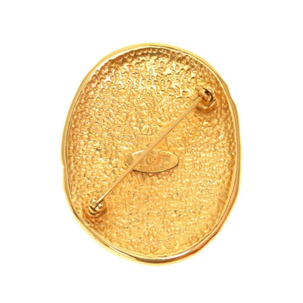 CHANEL Authentic Vintage Gold Logo Brooch - Picture 2 of 3